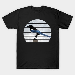 Magpie Winter Snow Bird Watching Birding Ornithologist Gift T-Shirt